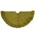 Hand Felted Wool Christmas Tree Skirt - Overlapping Flowers Border in Chartreuse Green - 64" - ARCADIA HOME